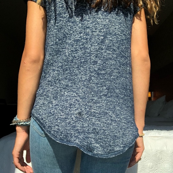 🔴SOLD🔴Rachel Roy Crossover Heather Navy Blouse - Picture 3 of 13